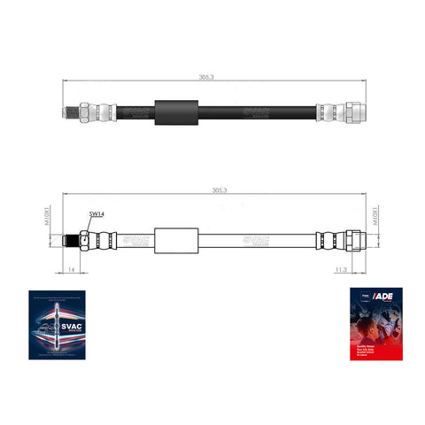 Mercedes A Serie W168 Front Brake Hose Rear Fits Mercedes C W203 1684280335