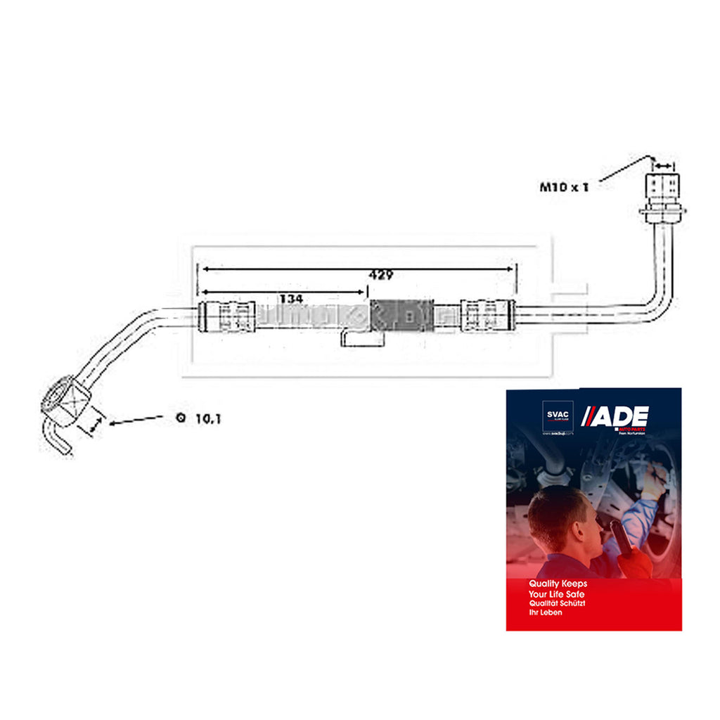 Ford Transit Front Right Brake Hose 1987 to 1993  86VB2078EA  1631048