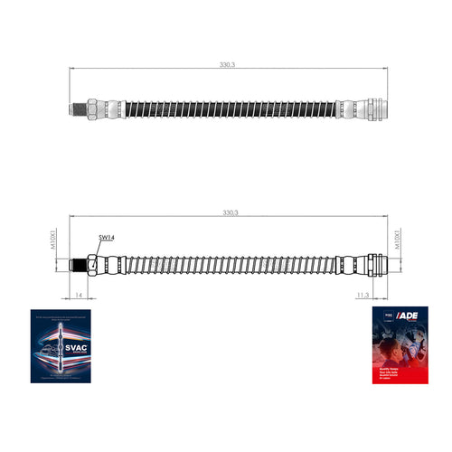 Mercedes Benz C Rear Brake Hose E GLX Serie SL R230 2008 ON  2044200048