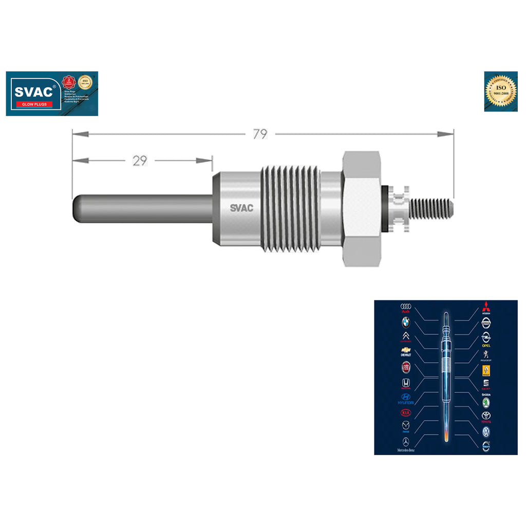 Mercedes Benz 200 2.0 D Heater Glow Plug 220 2.2  D 240 2.4 D  A0001599101