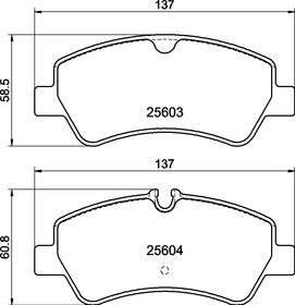 Ford Tourneo Custom Rear Axle Brake Pad Set 2012 ON 1763916