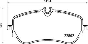 Rear Axle Brake Pad Fits Man TGE VW Amarok 2H6698451